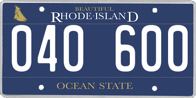 RI license plate 040600