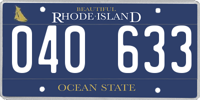 RI license plate 040633