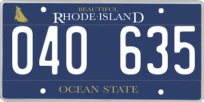 RI license plate 040635
