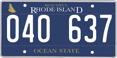 RI license plate 040637