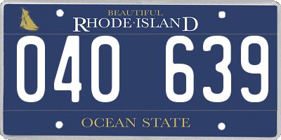 RI license plate 040639