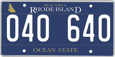 RI license plate 040640