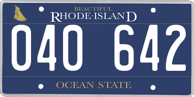 RI license plate 040642