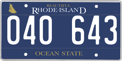 RI license plate 040643