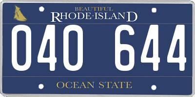 RI license plate 040644