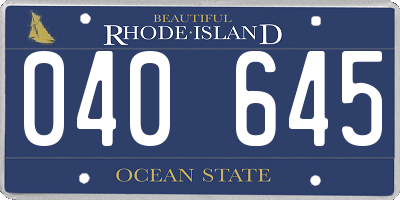 RI license plate 040645