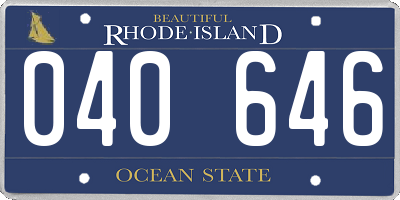 RI license plate 040646