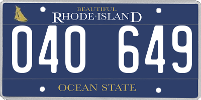 RI license plate 040649