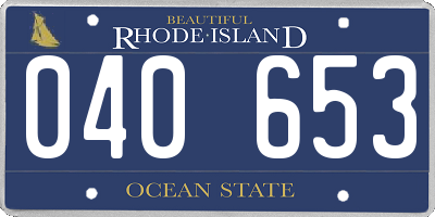 RI license plate 040653