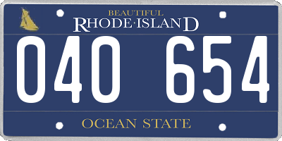 RI license plate 040654