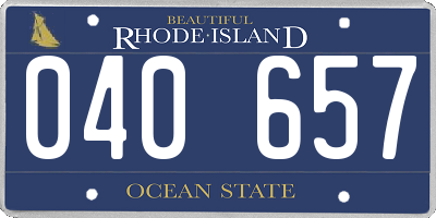 RI license plate 040657