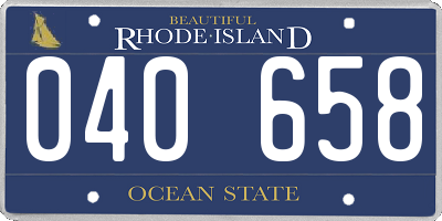 RI license plate 040658
