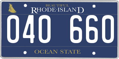 RI license plate 040660