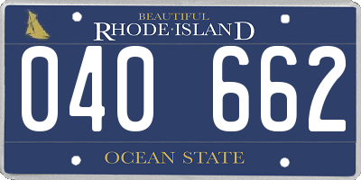 RI license plate 040662