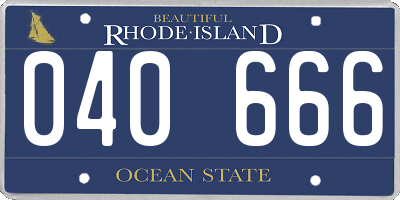 RI license plate 040666