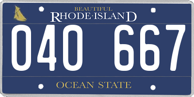 RI license plate 040667
