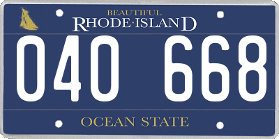 RI license plate 040668