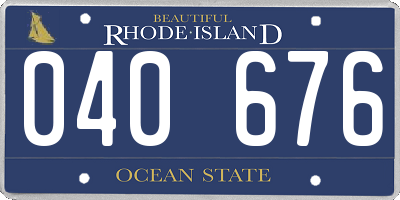 RI license plate 040676