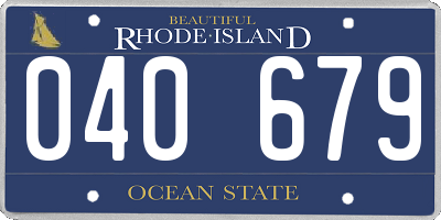 RI license plate 040679