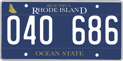RI license plate 040686
