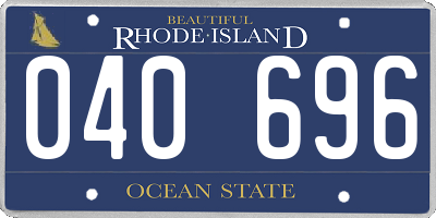 RI license plate 040696