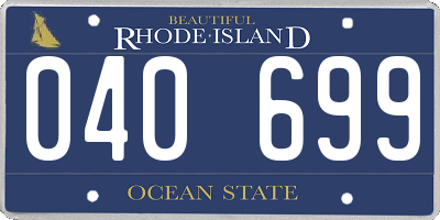 RI license plate 040699