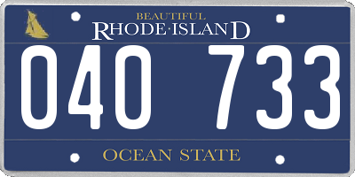 RI license plate 040733