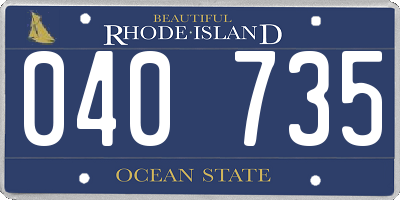 RI license plate 040735