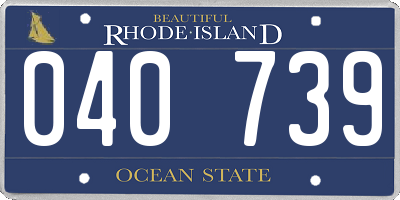 RI license plate 040739