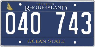 RI license plate 040743
