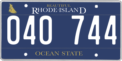 RI license plate 040744