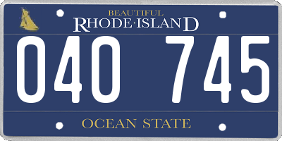 RI license plate 040745