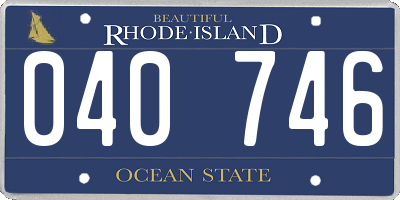 RI license plate 040746