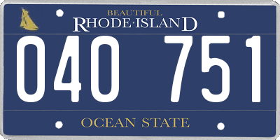 RI license plate 040751