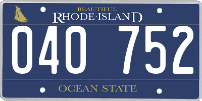 RI license plate 040752
