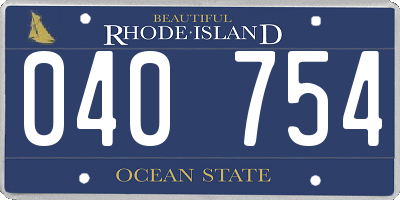 RI license plate 040754