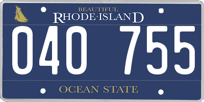 RI license plate 040755