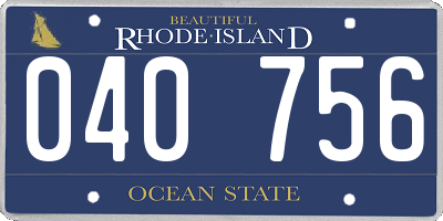 RI license plate 040756