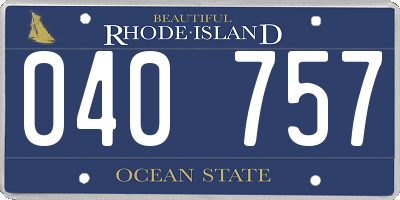 RI license plate 040757