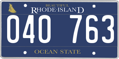 RI license plate 040763