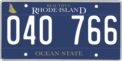 RI license plate 040766