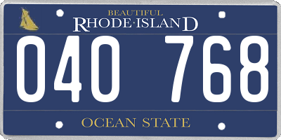 RI license plate 040768