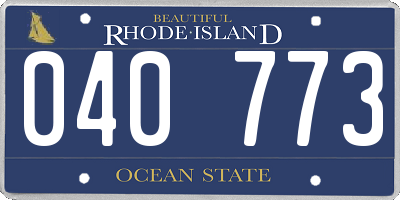 RI license plate 040773