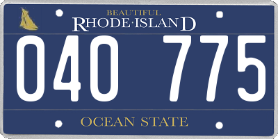 RI license plate 040775
