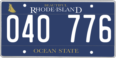 RI license plate 040776