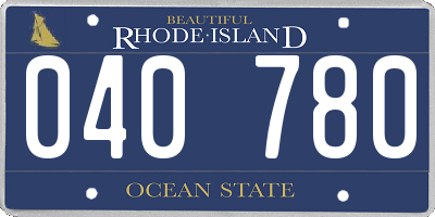 RI license plate 040780