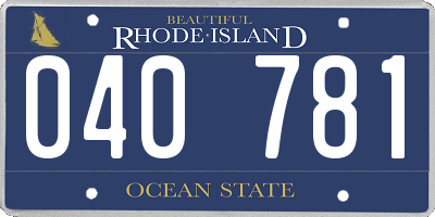 RI license plate 040781