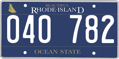 RI license plate 040782