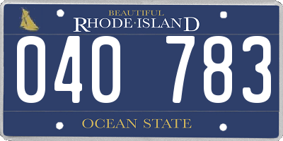 RI license plate 040783