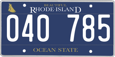 RI license plate 040785